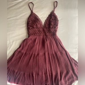 Windsor Burgundy Mini Lace Dress